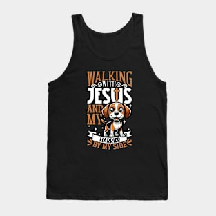 Jesus and dog - Harrier Tank Top